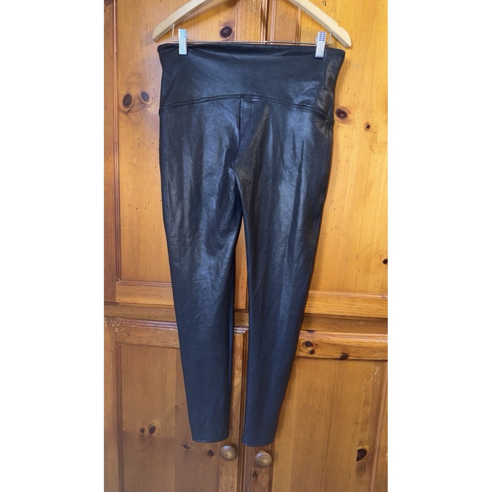 SPANX Women's 1X Faux Leather Leggings Pants Skinny 2437P Tight Casual Black NEW - Picture 8 of 15